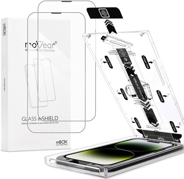 2 szt. | moVear mBOX GLASS mSHIELD 2.5D do Apple iPhone 14 Pro Max (6.7") (łatwy montaż)