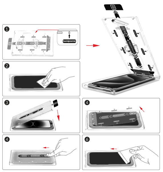 2 szt. | moVear mBOX GLASS mSHIELD 2.5D privacy do Samsung Galaxy S24 (6.2") (Anty spy, z Aplikatorem)