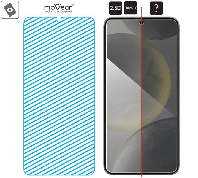 2 szt. | moVear mBOX GLASS mSHIELD 2.5D privacy do Samsung Galaxy S24 (6.2") (Anty spy, z Aplikatorem)