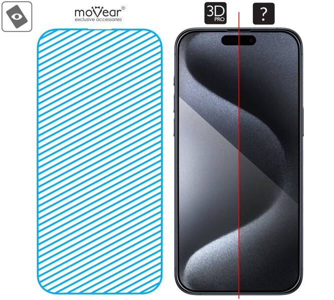 2 szt. | moVear mBOX GLASS mSHIELD 3D PRO do Apple iPhone 15 Pro Max (6.7") (łatwy montaż)