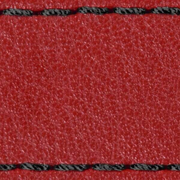 Pasek C1 22mm | Czerwony szkarłatny / Czarna nić | Części skórzane bez klamry