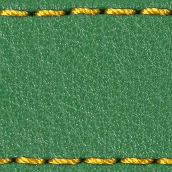 Pasek C1 24mm | Zielony / Żółta nić | Części skórzane bez klamry