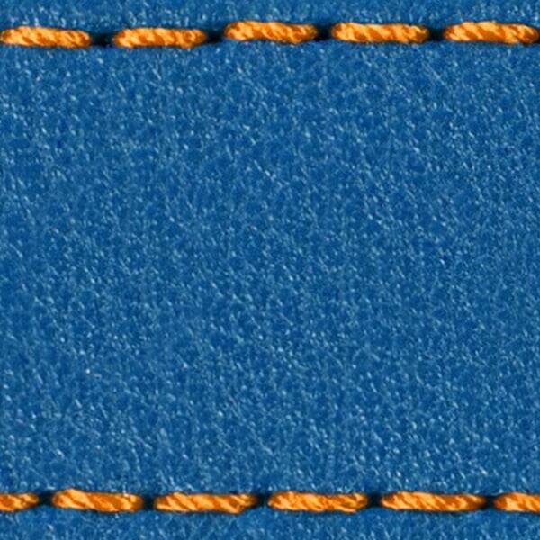 Pasek C1 26mm | Niebieski / Pomarańczowa nić | Części skórzane bez klamry