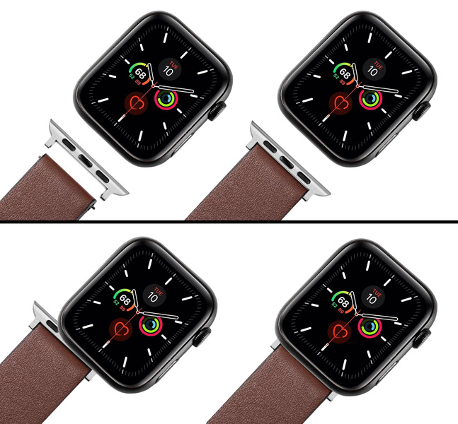 moVear | Adapter paska 18mm do Apple Watch 8/7/6/SE/5/4/3/2/1 (41/40/38mm) | Srebrny Stal nierdzewna