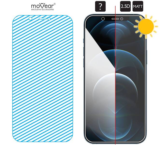 moVear GLASS mSHIELD 2.5D MATT do Apple iPhone 12 Pro Max (6.7") (Antyrefleksyjne, kompatybilne z etui)