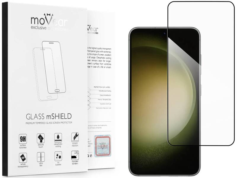 moVear GLASS mSHIELD 2.5D MAX do Samsung Galaxy S23+ (Plus) (6.6") (kompatybilne z etui)