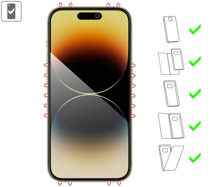 moVear GLASS mSHIELD 2.5D MAX privacy do Apple iPhone 14 Pro (6.1") (Prywatyzujące, kompatybilne z etui)