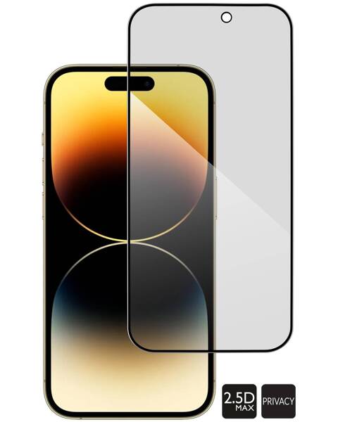 moVear GLASS mSHIELD 2.5D MAX privacy do Apple iPhone 14 Pro (6.1") (Prywatyzujące, kompatybilne z etui)