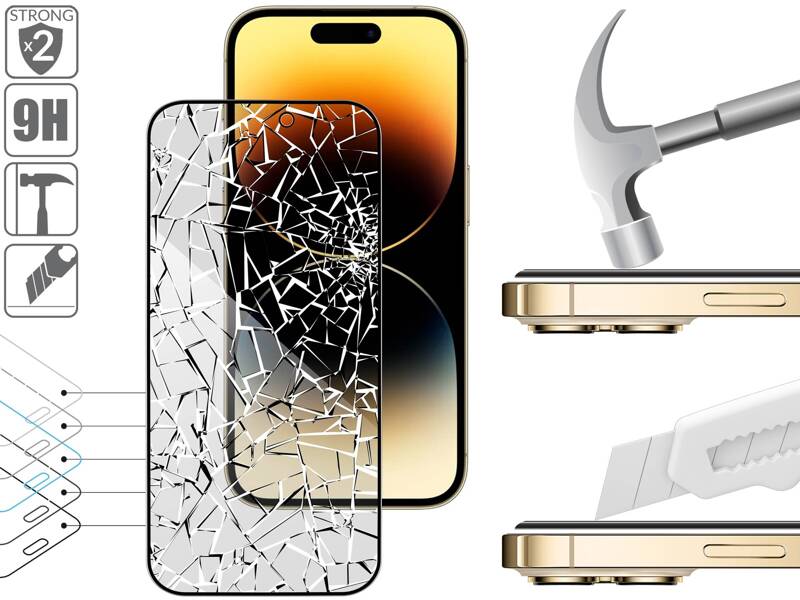 moVear GLASS mSHIELD 2.5D MAX privacy do Apple iPhone 14 Pro (6.1") (Prywatyzujące, kompatybilne z etui)