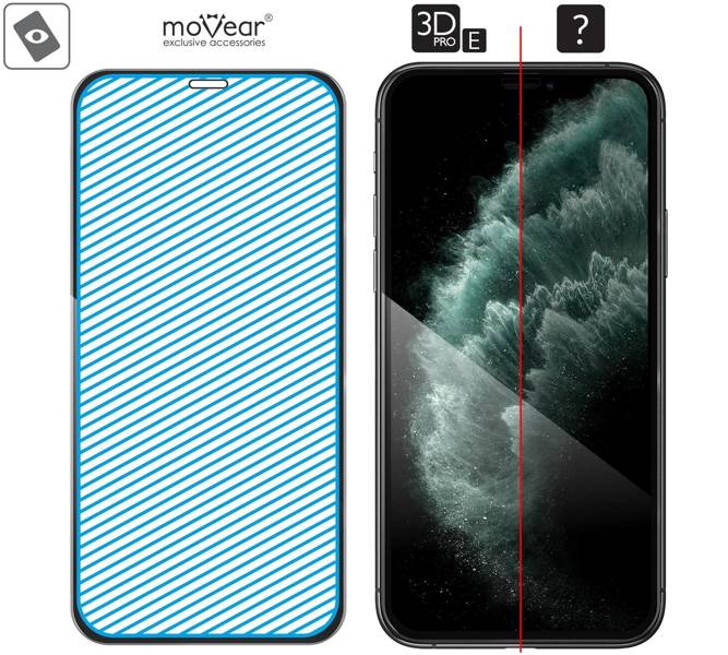 moVear GLASS mSHIELD 3D PRO-E do Apple iPhone 11 Pro / Xs / X (5.8") (kompatybilne z etui)