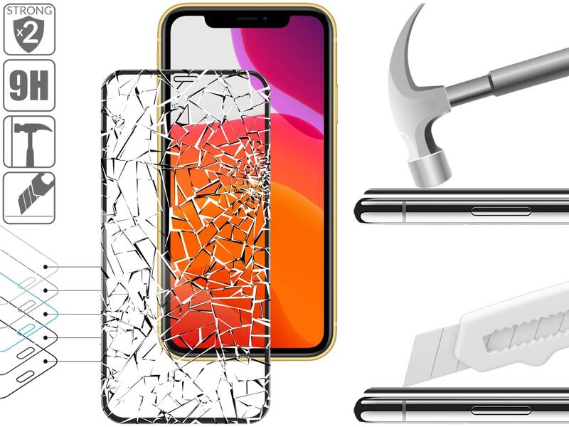 moVear GLASS mSHIELD 3D PRO-E do Apple iPhone 11 / Xr (6.1") (kompatybilne z etui)