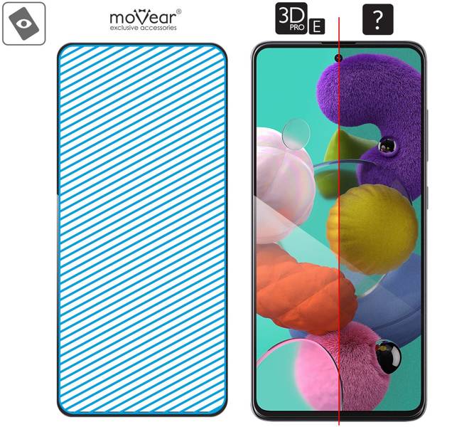 moVear GLASS mSHIELD 3D PRO-E do Samsung Galaxy A51 (6.5") (kompatybilne z etui)