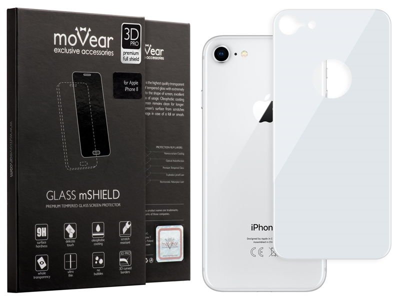 moVear GLASS mSHIELD 3D PRO na Apple iPhone 8 | Szkło Hartowane (na Tył)