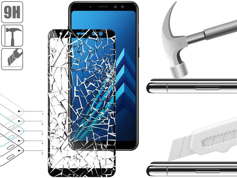 moVear GLASS mSHIELD 3D do Samsung Galaxy A8+ (2018) (6.0") (na cały ekran)