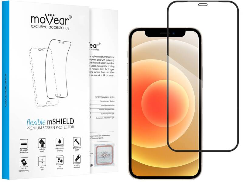 moVear flexible mSHIELD 2D do Apple iPhone 12 Mini (5.4"). Pancerne szkło hybrydowe.