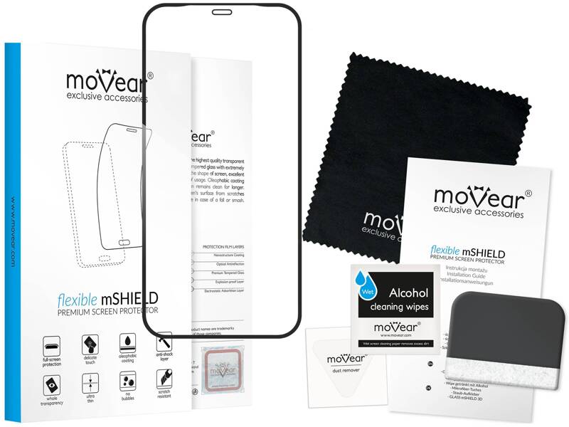 moVear flexible mSHIELD 2D do Apple iPhone 12 Mini (5.4"). Pancerne szkło hybrydowe.