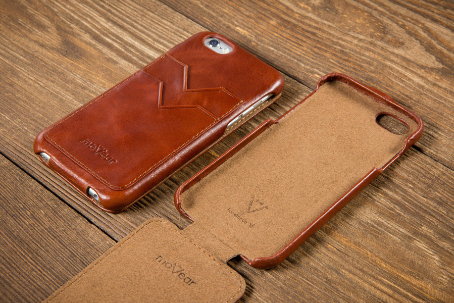 moVear flipDown C+ Skórzane Etui do Apple iPhone 6 / 6s | Skóra Vintage | Brązowy