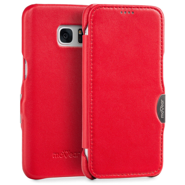 moVear flipSide C Skórzane Etui do Samsung Galaxy S6 | Skóra Gładka | Czerwony