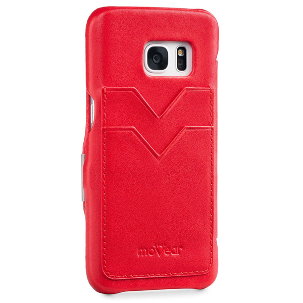 moVear flipSide C+ Skórzane Etui do Samsung Galaxy S7 | Skóra Gładka | Czerwony