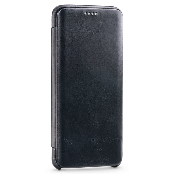 moVear flipSide S skórzane etui do Samsung Galaxy S9 (5.8") | Skóra naturalna vintage (Czarna)