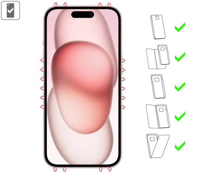 moVear mBOX GLASS mSHIELD 2.5D MAX MATT do Apple iPhone 15 (6,1") (Antyrefleksyjne, kompatybilne z etui, z Aplikatorem)