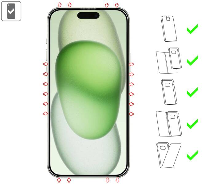 moVear mBOX GLASS mSHIELD 2.5D MAX MATT do Apple iPhone 16 Plus / 15 Plus (6.7") (Antyrefleksyjne, kompatybilne z etui, z Aplikatorem)