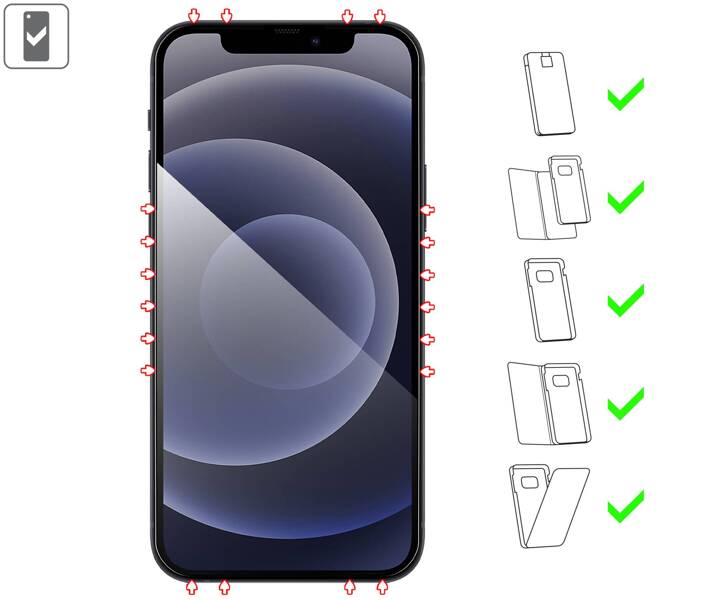 moVear mBOX GLASS mSHIELD 2.5D MAX privacy do Apple iPhone 12 Pro / 12 (6.1") (Anty spy, z Aplikatorem)