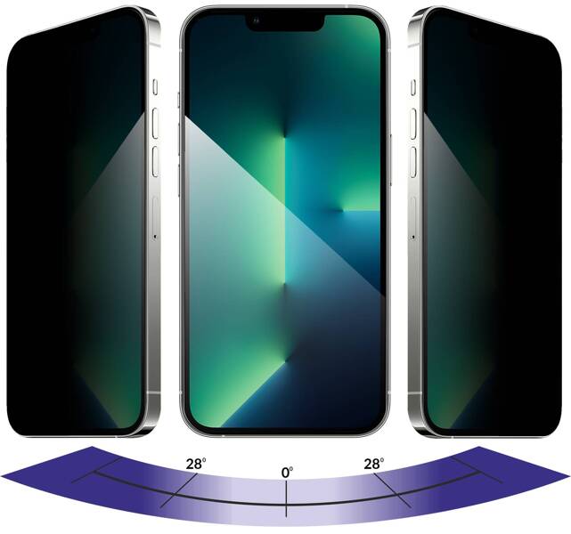 moVear mBOX GLASS mSHIELD 2.5D MAX privacy do Apple iPhone 14 / 13 / 13 Pro (6.1") (Anty spy, z Aplikatorem)