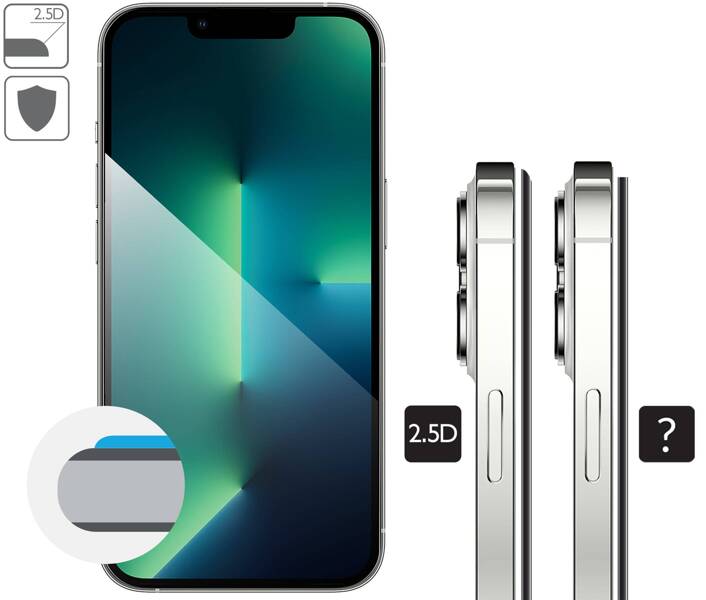 moVear mBOX GLASS mSHIELD 2.5D MAX privacy do Apple iPhone 14 / 13 / 13 Pro (6.1") (Anty spy, z Aplikatorem)