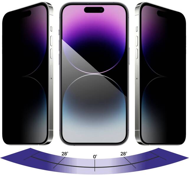 moVear mBOX GLASS mSHIELD 2.5D MAX privacy do Apple iPhone 14 Pro Max (6.7") (Anty spy, z Aplikatorem)