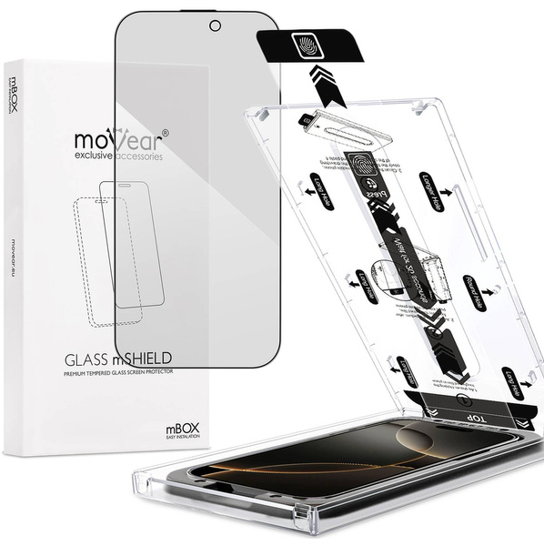 moVear mBOX GLASS mSHIELD 2.5D MAX privacy do Apple iPhone 16 Pro (6.3") (Anty spy, z Aplikatorem)