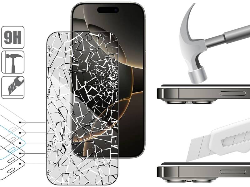 moVear mBOX GLASS mSHIELD 2.5D MAX privacy do Apple iPhone 16 Pro (6.3") (Anty spy, z Aplikatorem)