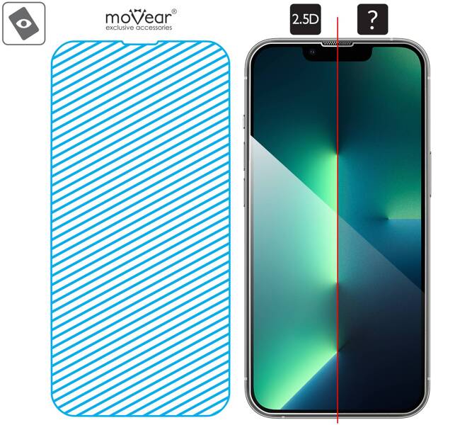 moVear mBOX GLASS mSHIELD 2.5D do Apple iPhone 14 / 13 / 13 Pro (6.1") (łatwy montaż)