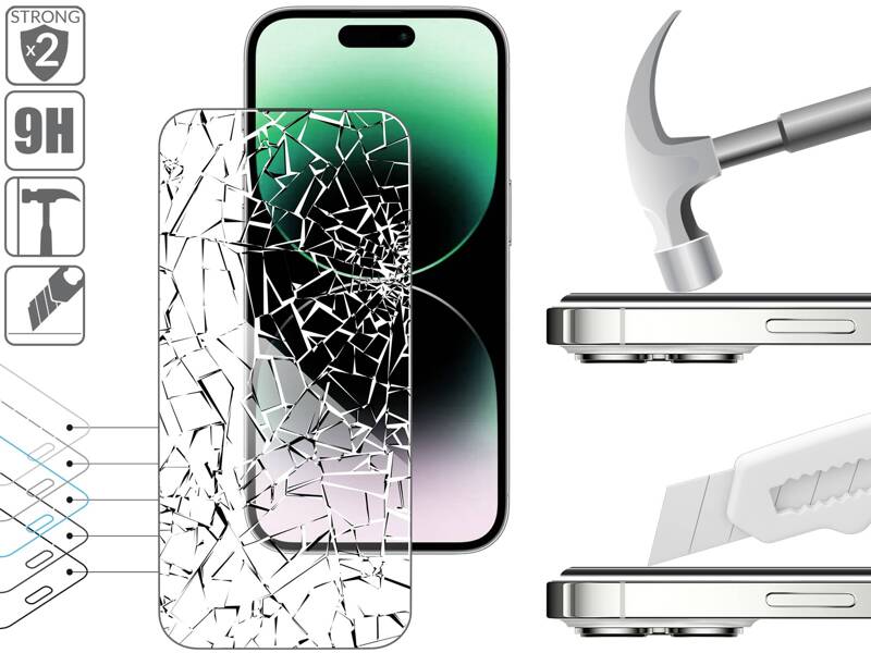 moVear mBOX GLASS mSHIELD 2.5D do Apple iPhone 14 Pro (6.1") (łatwy montaż)