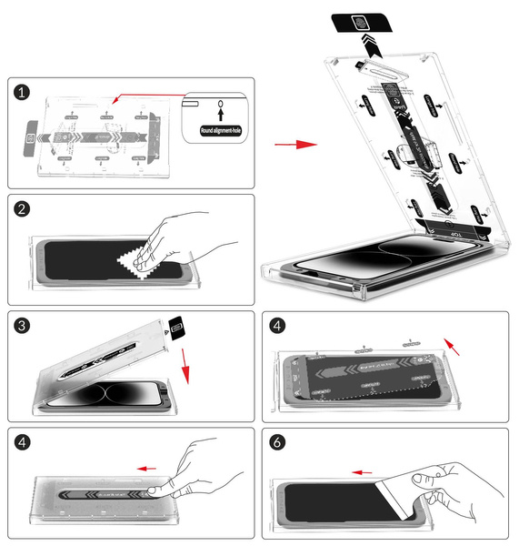 moVear mBOX GLASS mSHIELD 2.5D do Apple iPhone 14 Pro Max (6.7") (łatwy montaż)