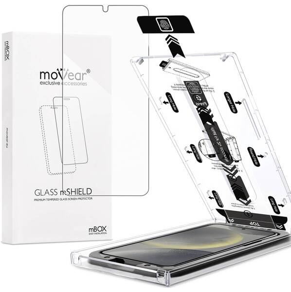 moVear mBOX GLASS mSHIELD 2.5D do Samsung Galaxy S24 (6.2") (łatwy montaż)