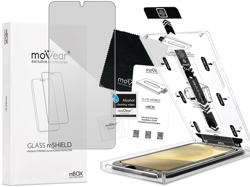 moVear mBOX GLASS mSHIELD 2.5D privacy do Samsung Galaxy S24+ (Plus) (6.7") (Anty spy, z Aplikatorem)