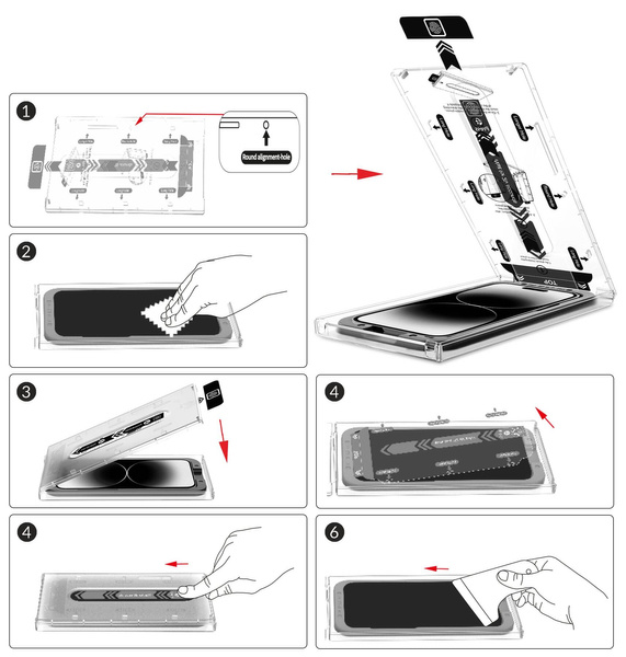 moVear mBOX GLASS mSHIELD 3D PRO do Apple iPhone 16 Plus / 15 Plus (6.7") (łatwy montaż)