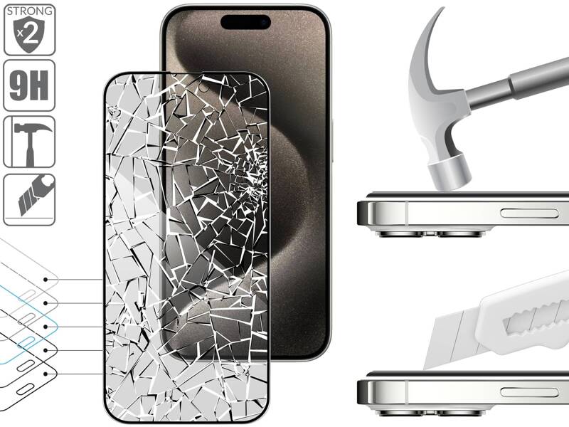 moVear mBOX GLASS mSHIELD 3D PRO privacy do Apple iPhone 15 Pro (6.1") (Prywatyzujące, z Aplikatorem)