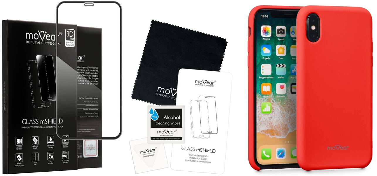 moVear silkyCase Etui + Szkło 3D PRO na Apple iPhone Xs MAX